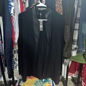 Lola & Sophie mixed media black tuxedo style jacket. Size small. NWT.